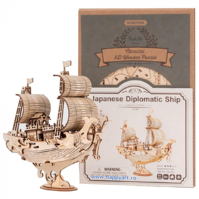 Puzzle 3D, Japanese diplomatic ship, lemn, 91 piese, TG307 [4]