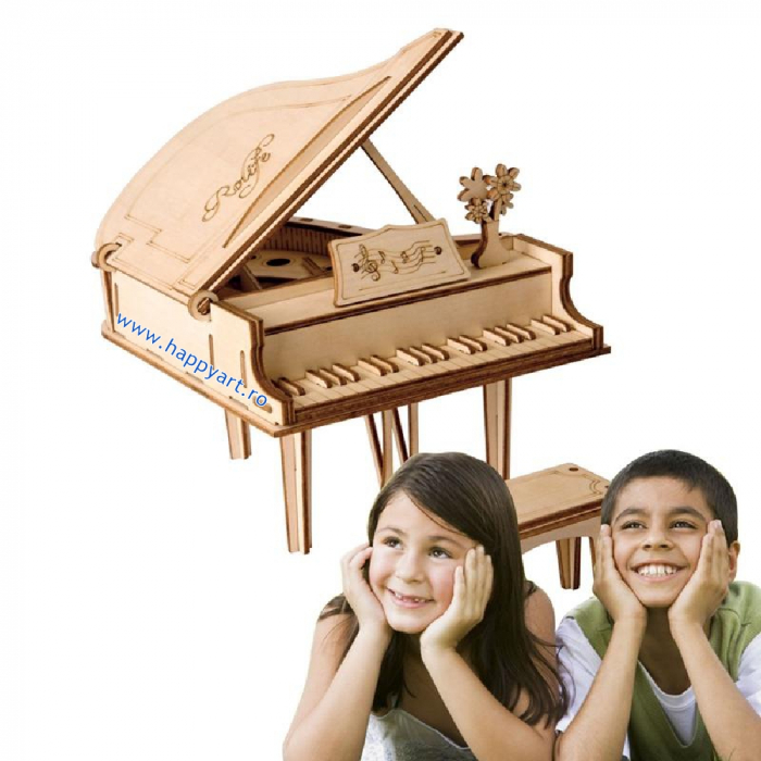 Puzzle 3D, Grand piano, lemn, 74 piese, TG402 [7]