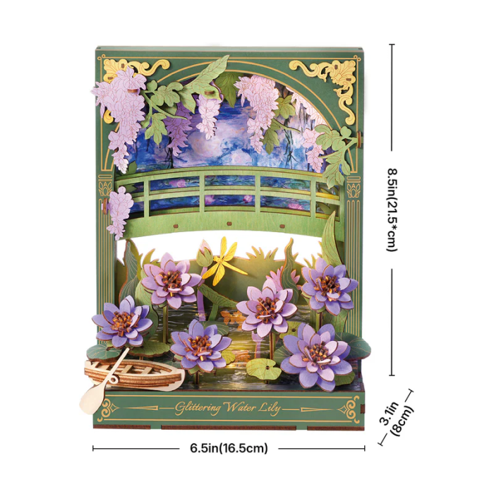 Puzzle 3D, tablou, din lemn, Nuferi pe apa - Monet [5]