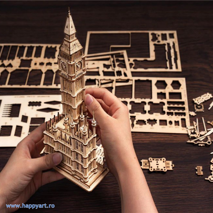 Puzzle 3D, Big Ben, lemn, cu lumini, 220 piese, TG507 [5]