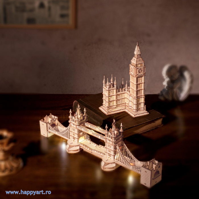 Puzzle 3D, Big Ben, lemn, cu lumini, 220 piese, TG507 [10]