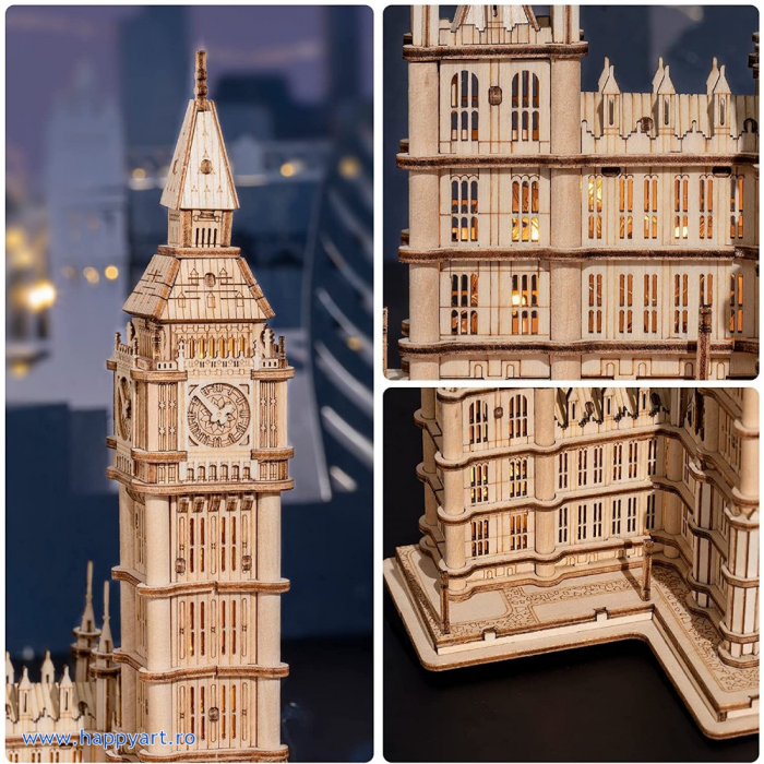 Puzzle 3D, Big Ben, lemn, cu lumini, 220 piese, TG507 [6]