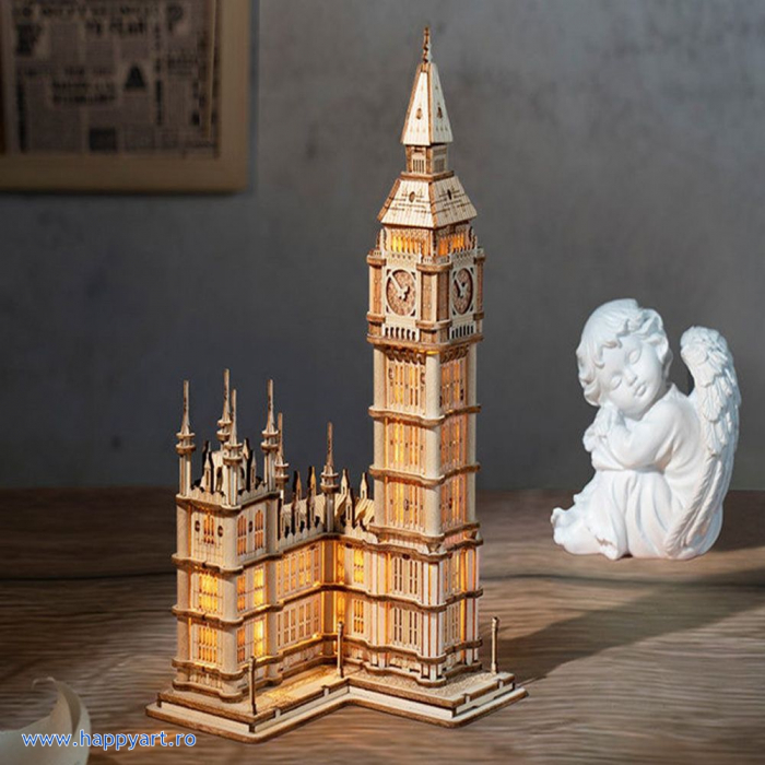 Puzzle 3D, Big Ben, lemn, cu lumini, 220 piese, TG507 [3]