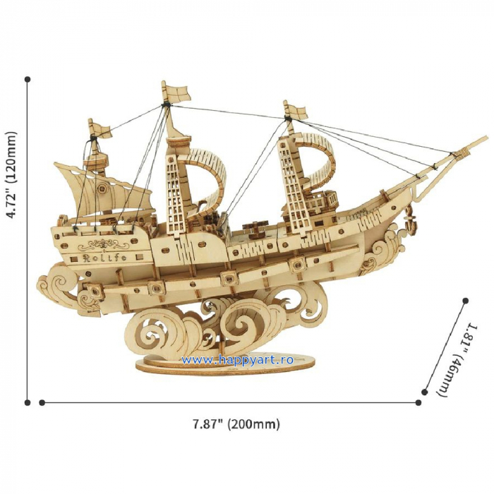 Puzzle 3D, Sailing ship, lemn, 118 piese, TG305 [4]