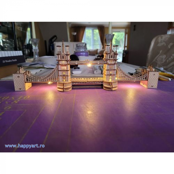 Puzzle 3D, Tower Bridge, lemn, cu lumini, 113 piese, TG412 [8]