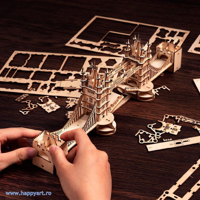 Puzzle 3D, Tower Bridge, lemn, cu lumini, 113 piese, TG412 [5]