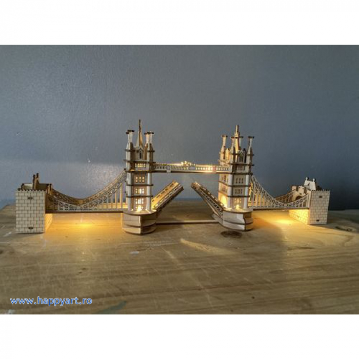 Puzzle 3D, Tower Bridge, lemn, cu lumini, 113 piese, TG412 [7]