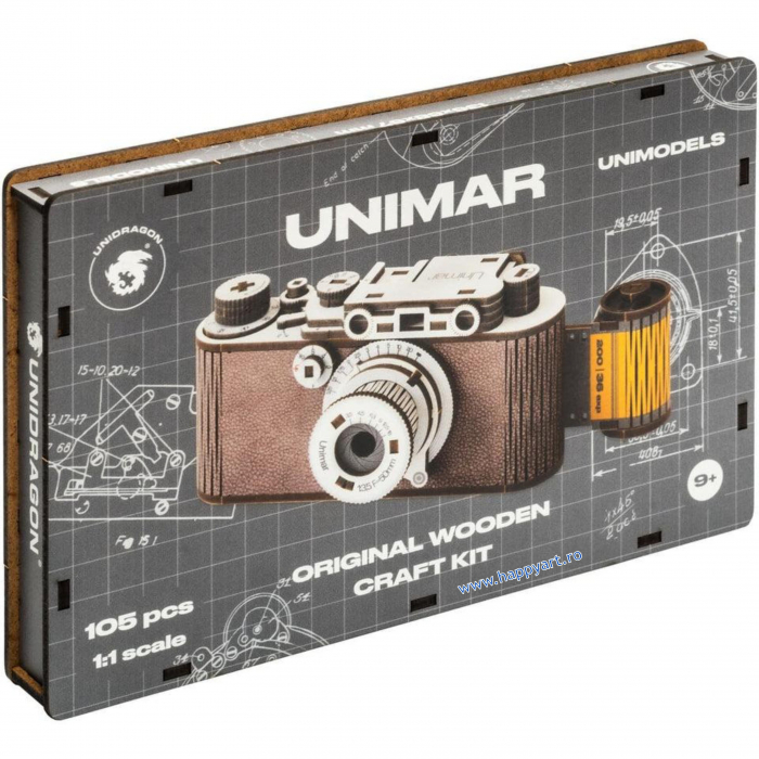 Puzzle din lemn 3D, Camera Foto Unimar, 105 piese, scara 1-1 [2]