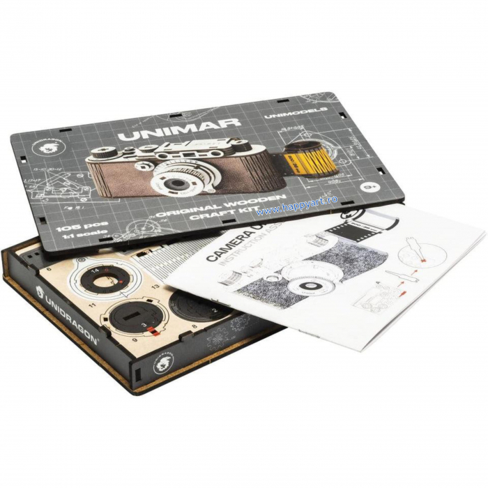 Puzzle din lemn 3D, Camera Foto Unimar, 105 piese, scara 1-1 [3]