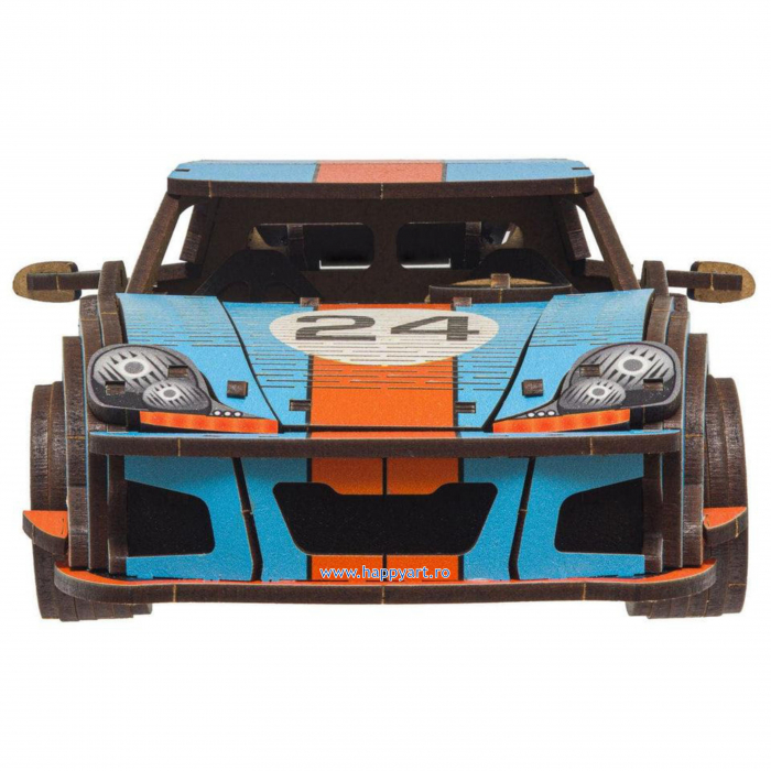 Puzzle din lemn 3D, Masina Comet GTS Black-Red, 219 piese, scara 1-18 [2]