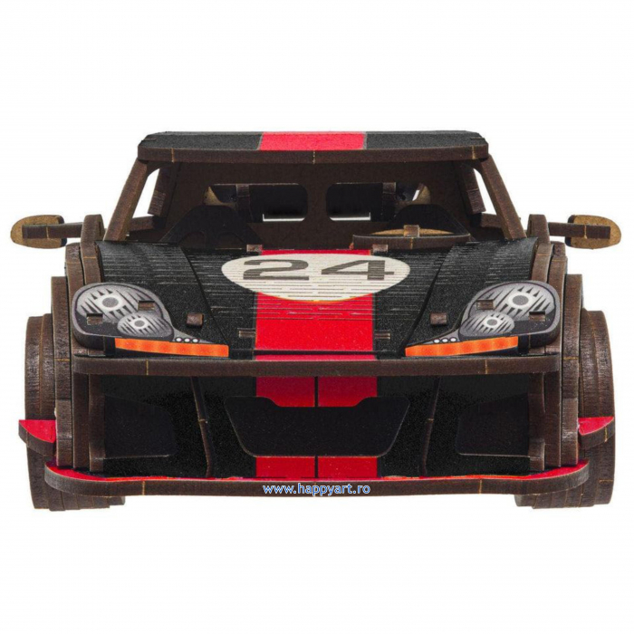 Puzzle din lemn 3D, Masina Comet GTS Black-Red, 219 piese, scara 1-18 [2]
