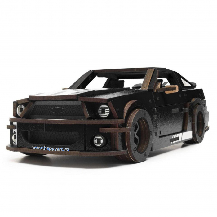 Puzzle din lemn 3D, Masina Stallion GT, 248 piese, scara 1-18 [1]