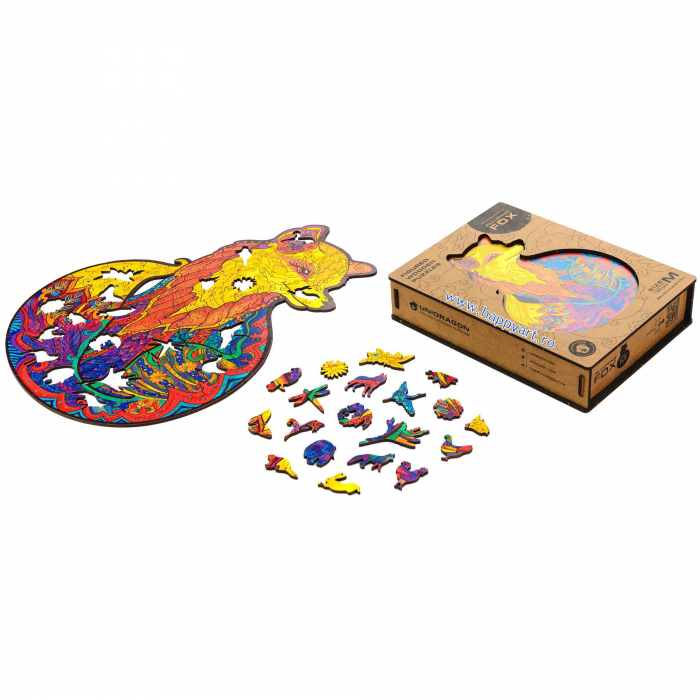 Puzzle lemn, Vulpea sireata, Unidragon [2]