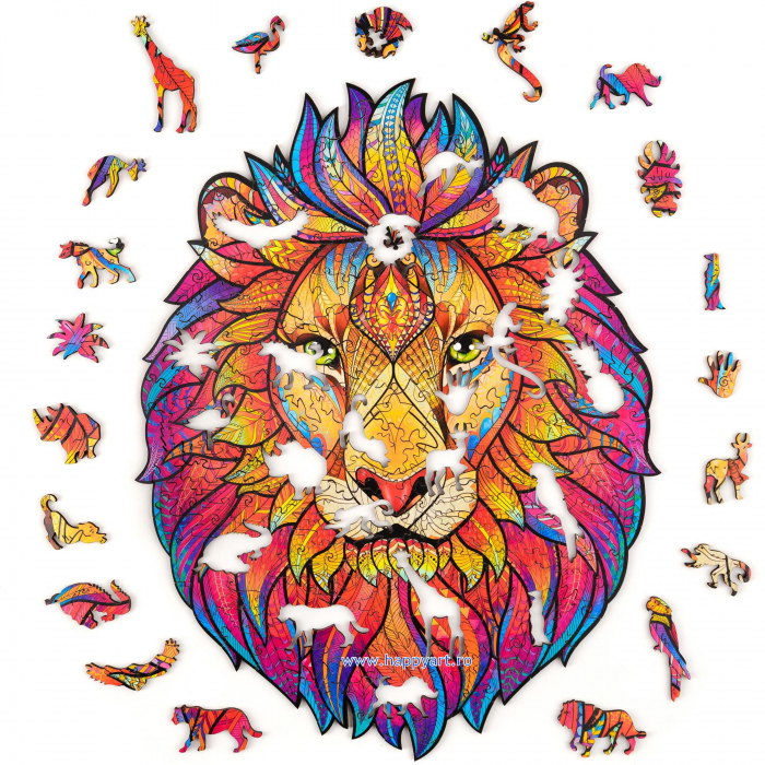 Puzzle Leu misterios, din lemn, Unidragon [4]