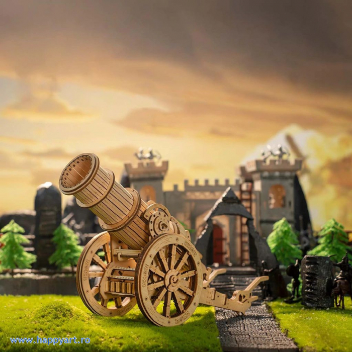 Puzzle mecanic 3D, Tun medieval, lemn, 158 piese, KW801 [3]