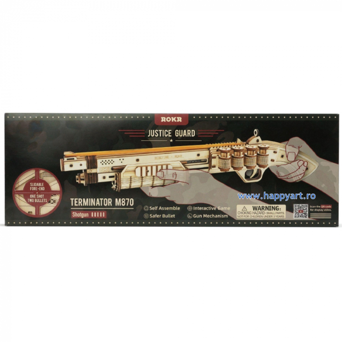 Puzzle 3D, Pusca Terminator M870, lemn, 172 piese, LQ501 [3]