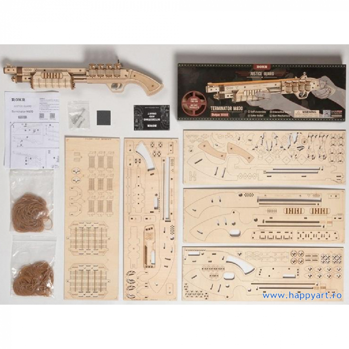Puzzle 3D, Pusca Terminator M870, lemn, 172 piese, LQ501 [4]