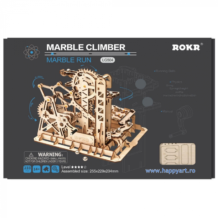 Puzzle mecanic 3D, Marble Climber, lemn, 233 piese, LG504 [2]