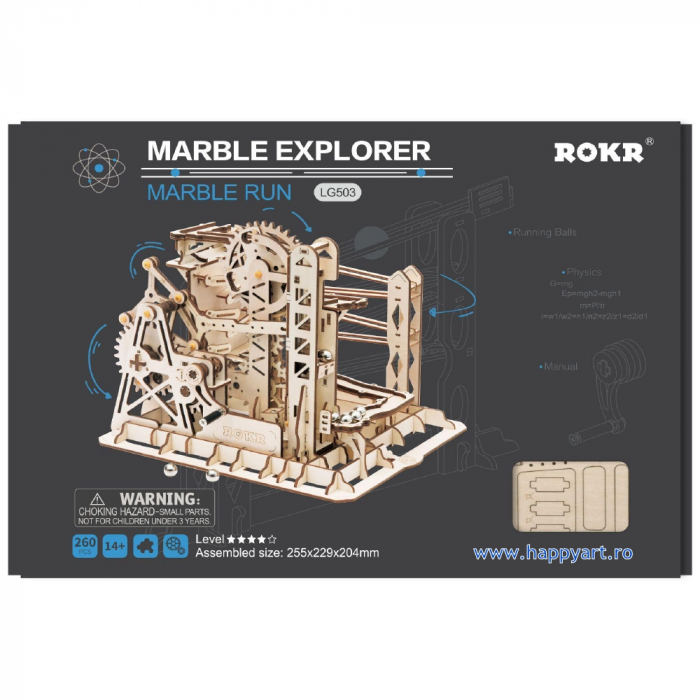 Puzzle mecanic 3D, Marble Explorer, lemn, 260 piese, LG503 [2]