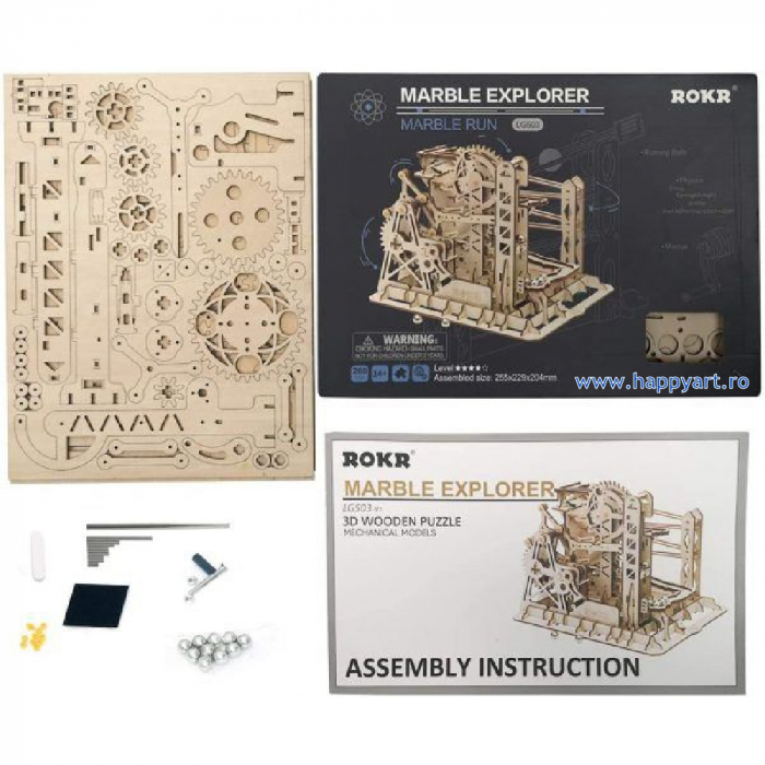 Puzzle mecanic 3D, Marble Explorer, lemn, 260 piese, LG503 [4]