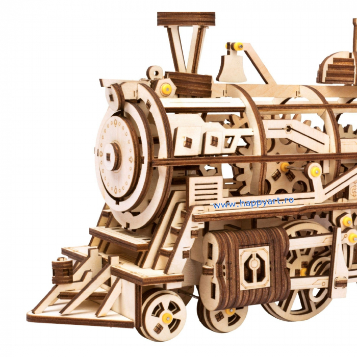 Puzzle mecanic 3D, Locomotiva, lemn, 350 piese, LK701 [10]