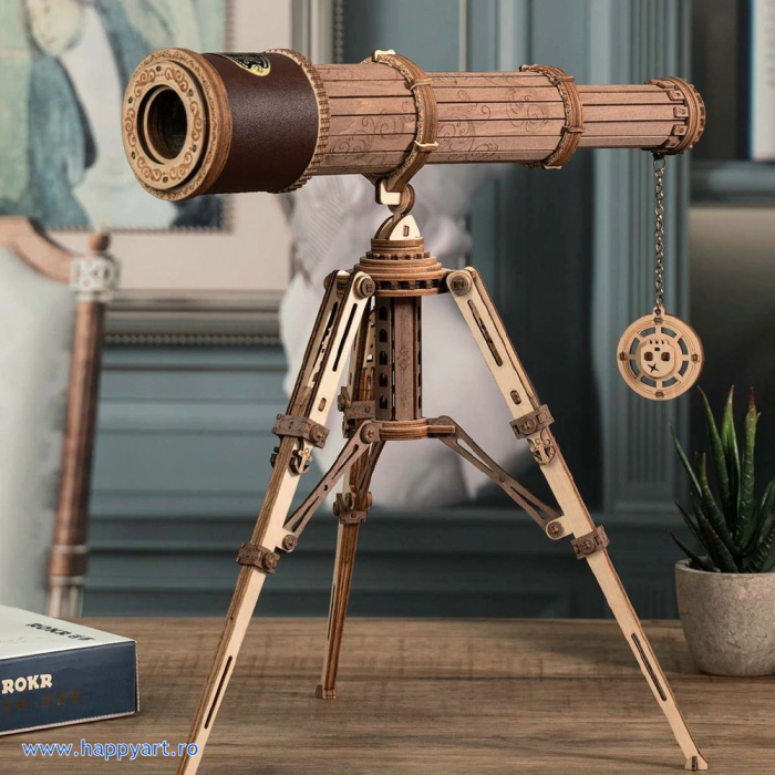 Puzzle mecanic 3D, Telescop monocular, lemn, 314 piese, ST004 [3]