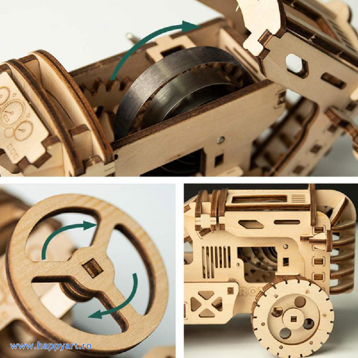 Puzzle mecanic 3D, Tractor, lemn, 135 piese, LK401 [8]