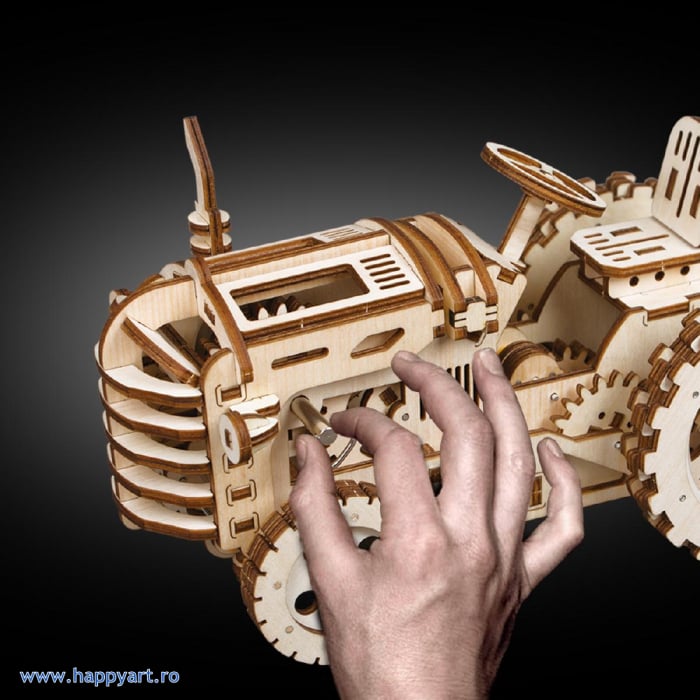 Puzzle mecanic 3D, Tractor, lemn, 135 piese, LK401 [6]