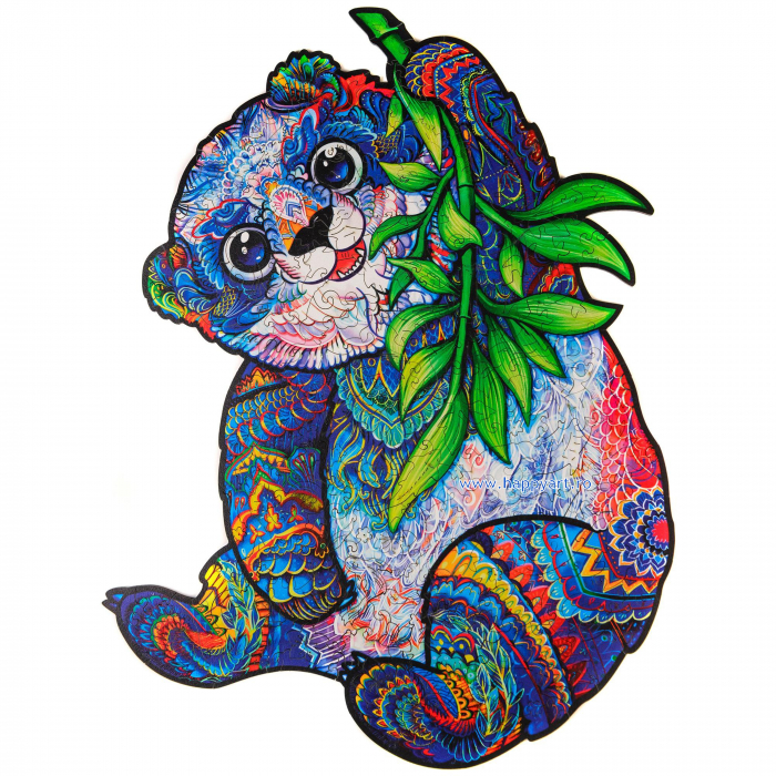 Puzzle Panda cuminte, din lemn, Unidragon [4]