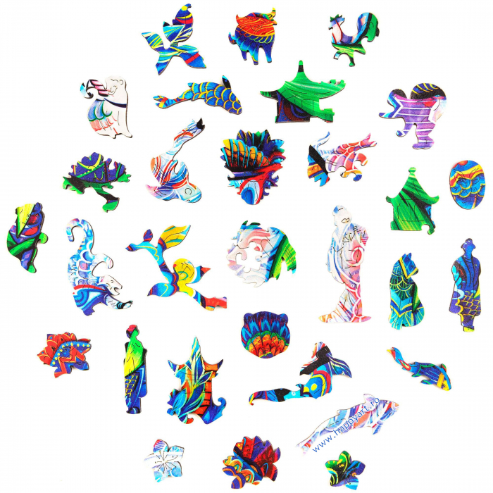 Puzzle Panda cuminte, din lemn, Unidragon [2]