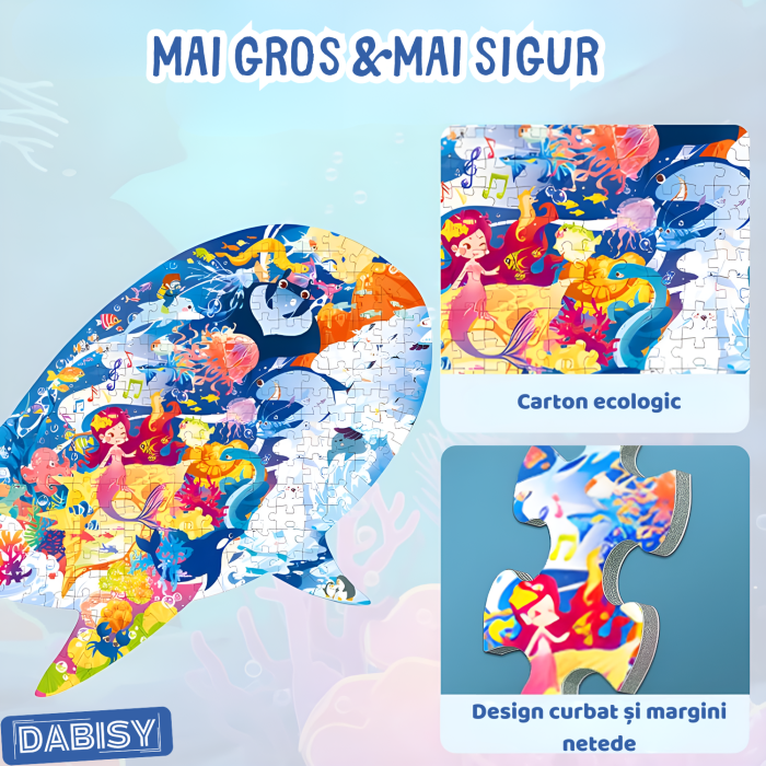 Puzzle podea DABISY AVENTURA MARII, 277 piese, tematica oceane, albastru, 60x42cm, plus 2 figurine din carton [5]