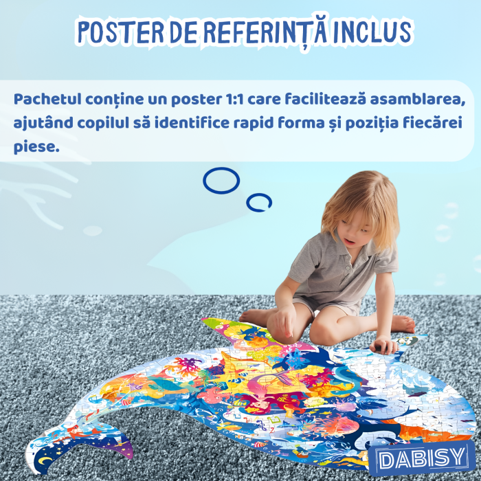 Puzzle podea DABISY AVENTURA MARII, 277 piese, tematica oceane, albastru, 60x42cm, plus 2 figurine din carton [6]