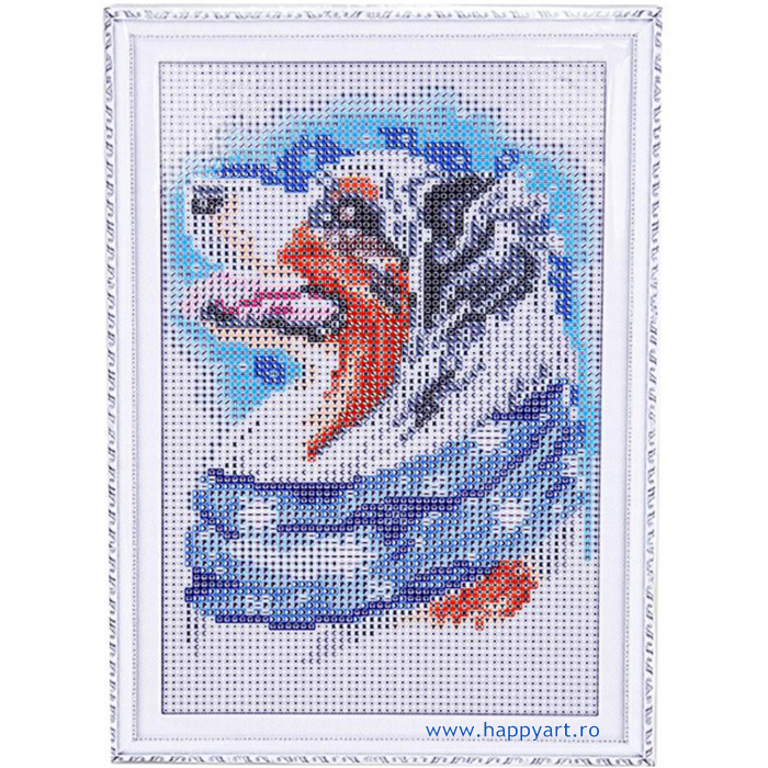 Set Goblen cu diamante, cu sasiu, Caine de Iarna, 20x30 cm, 19 culori [2]