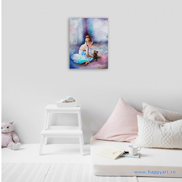 Set Goblen cu diamante, cu sasiu, Balerina - Primii Pasi, 30x40 cm, 26 culori [3]