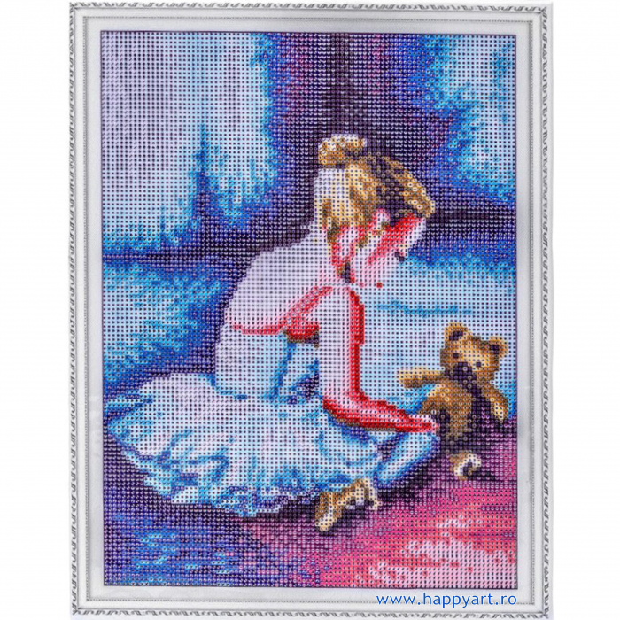 Set Goblen cu diamante, cu sasiu, Balerina - Primii Pasi, 30x40 cm, 26 culori [2]