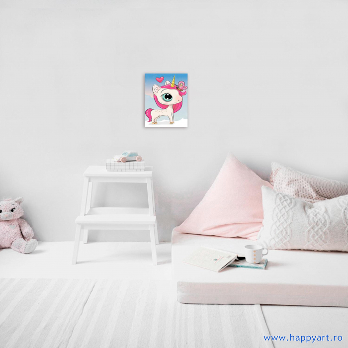 Set Goblen cu diamante, cu sasiu, Unicorn Magic, 20x30 cm, 14 culori [3]