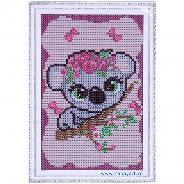 Set Goblen cu diamante, cu sasiu, Micul Koala, 20x30 cm, 12 culori [2]