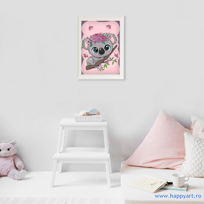 Set Goblen cu diamante, cu sasiu, Micul Koala, 20x30 cm, 12 culori [3]