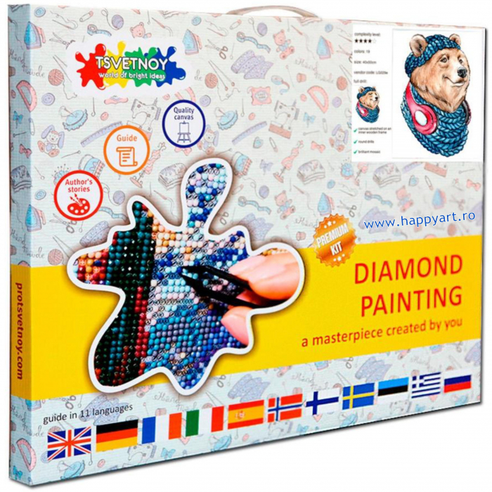 Set Goblen cu diamante, cu sasiu, URS, 20x30 cm, 19 culori [3]