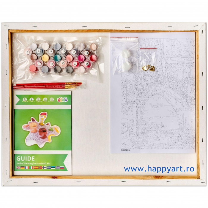 Set pictura pe numere, cu sasiu, Buchet de Maci, 40x50 cm, 29 culori [5]