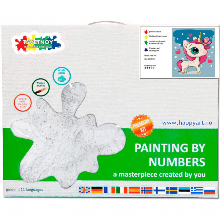 Set pictura pe numere, cu sasiu, Unicor Magic, 20x30 cm [4]