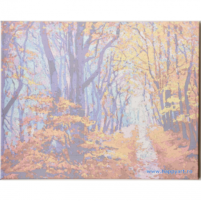 Set pictura pe numere, cu sasiu, Poteca de Padure Toamna, 40x50 cm, 24 culori  Set pictura pe numere, cu sasiu, Poteca de Padure Toamna, 40x50 cm, 24 culori [6]