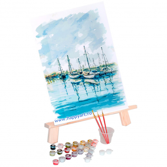 Set pictura pe numere, cu sasiu, Peisaj Marin, 30x40 cm, 22 culori [2]
