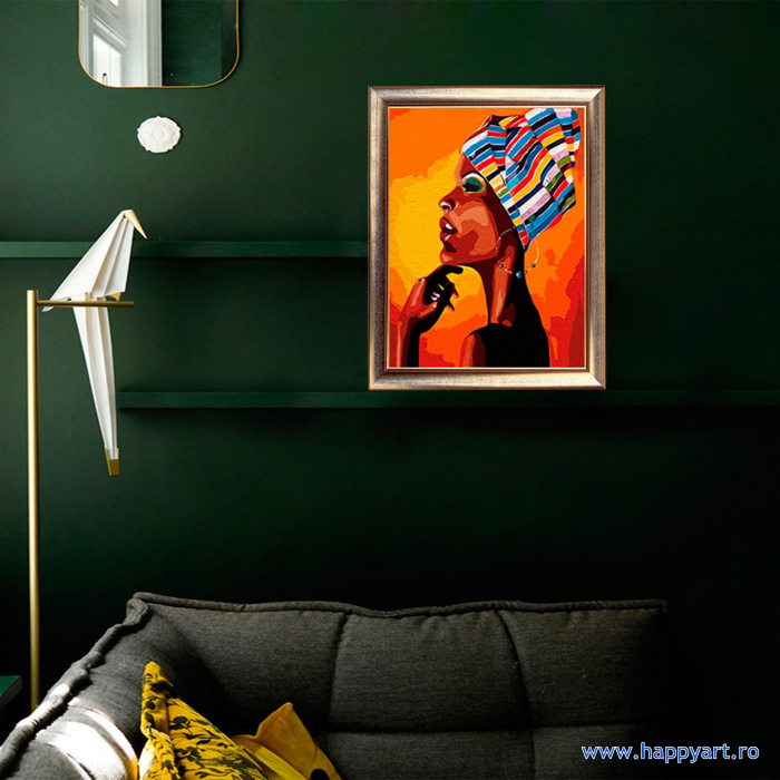 Set pictura pe numere, cu sasiu, Portretul unui African, 40x50 cm, 24 culori [3]