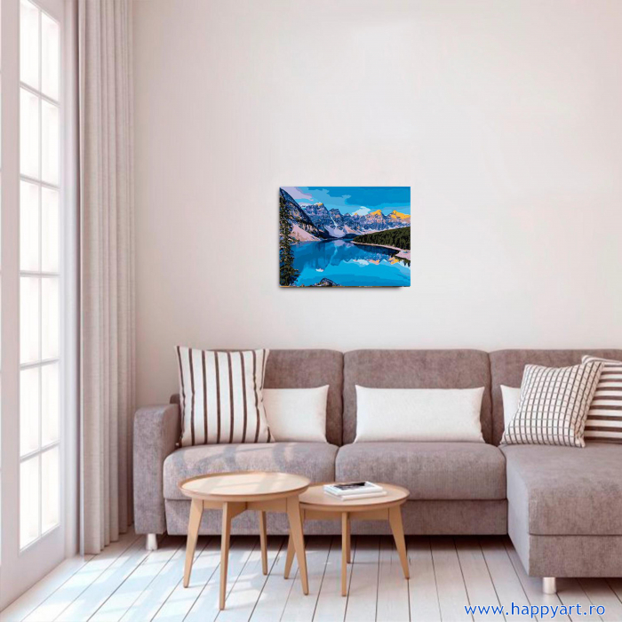 Set pictura pe numere, cu sasiu, Rau de Munte, 40x50 cm, 24 culori [3]
