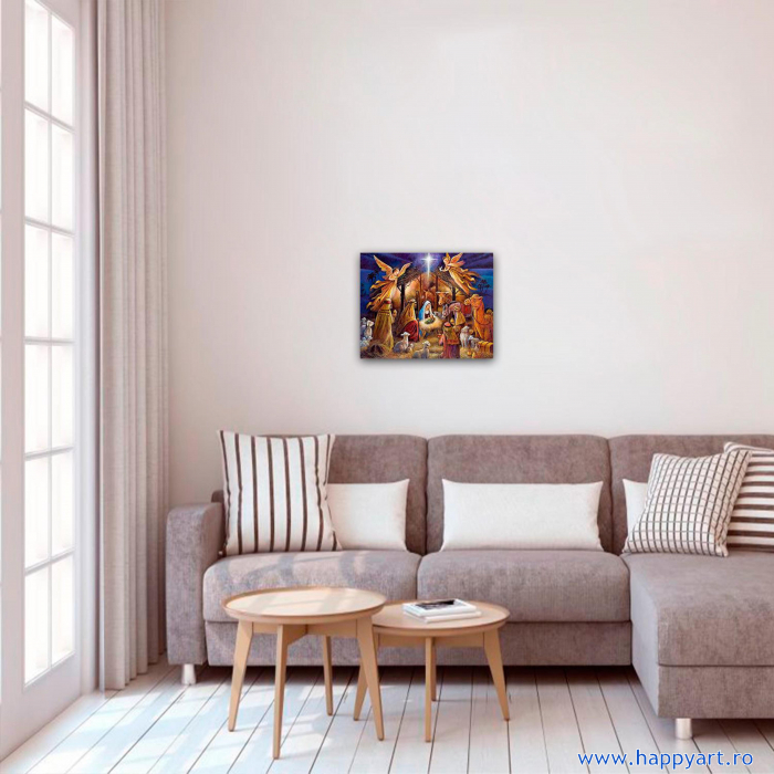 Set pictura pe numere, cu sasiu, Tabloul Nasterii, 40x50 cm, 24 culori [3]