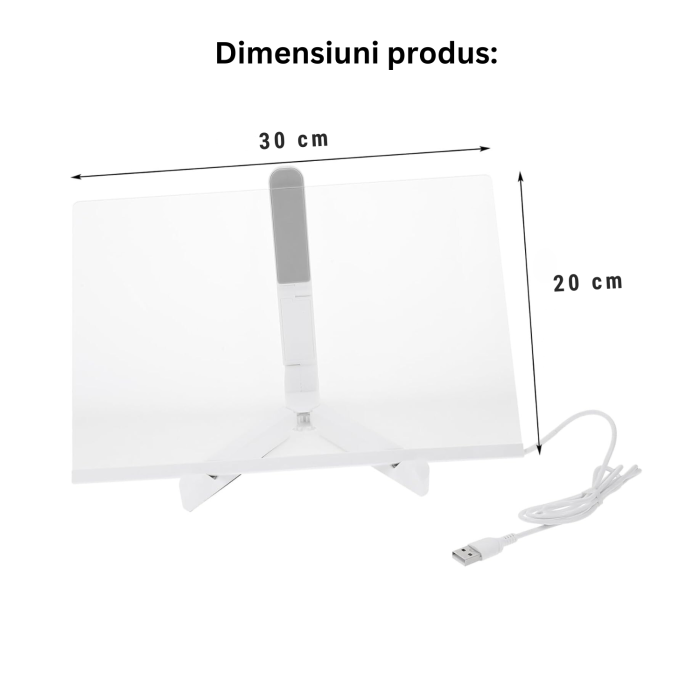 Set Tablita de Scris din Acril, DABISY, cu lumina LED, Memo Board Transparent pentru Birou, Notite si Mesaje, 20X30 cm, 7 Carioci Colorate Incluse, Design Portabil si Modern, Ideal pentru Organizare s [6]
