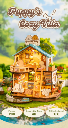 Puzzle 3D, Casuta DIY, Puppy’s Cozy Villa, 230 piese [1]