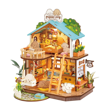CASUTE DIY - Puzzle 3D, Casuta DIY, Puppy’s Cozy Villa, 230 piese