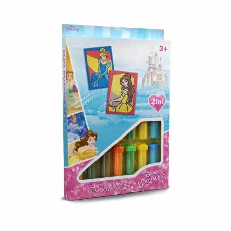 Pictura cu nisip colorat - Pictura cu nisip colorat Printesele Disney Belle & Cenusareasa